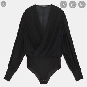 Zara Black Long Sleeve Bodysuit